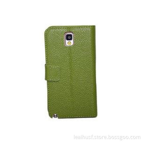 Green Genuine Leather Samsung Galaxy N9002 Phone Case , Sli